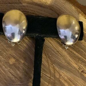 LEX Designer Signed Vintage Sterling  Silver Clip- On Earrings  925